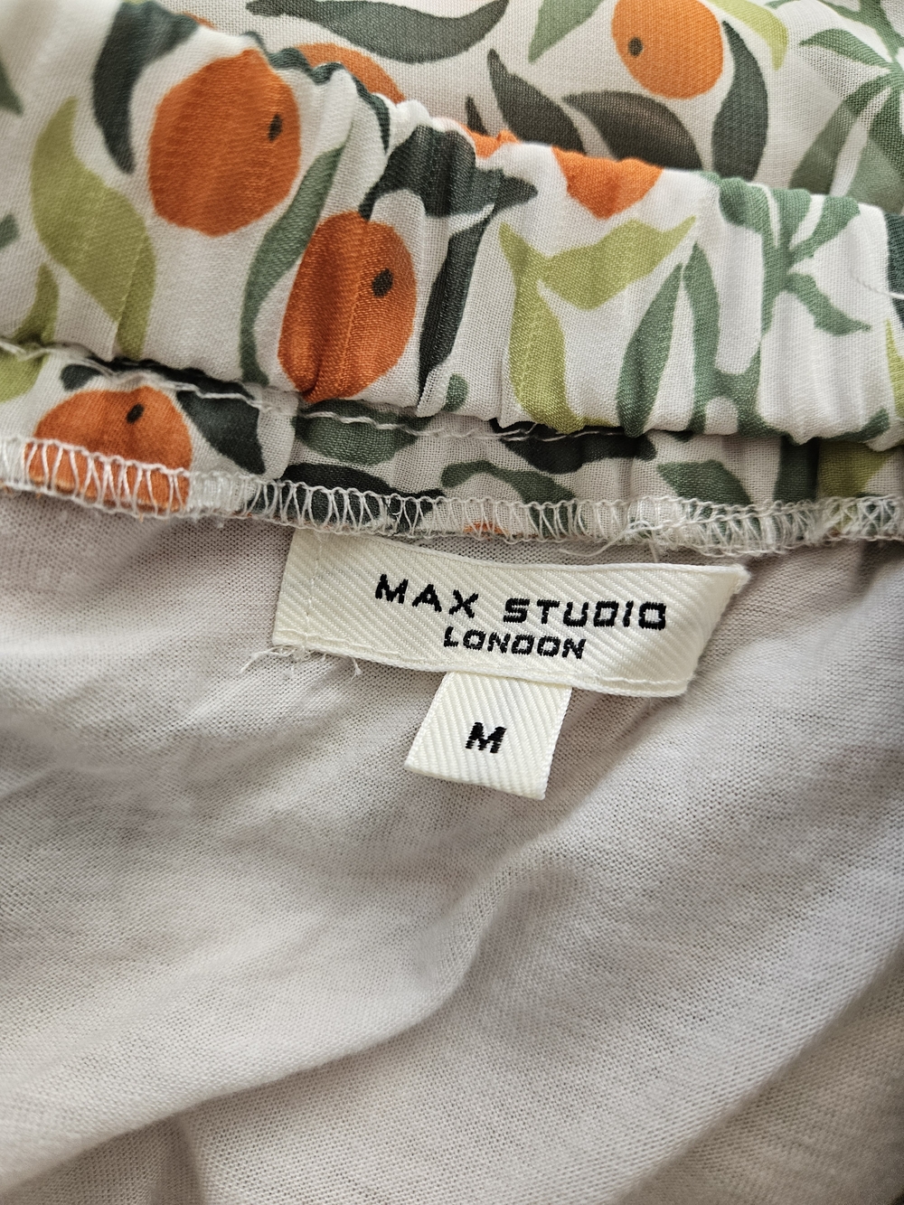 Women’s Orange Print Ruffle Maxi Skirt Max STUDIO sz M - Picture 8 of 11
